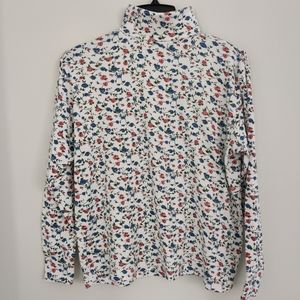 Vintage Crystale-Kobe Floral Turtleneck Longsleeved Shirt Size M
